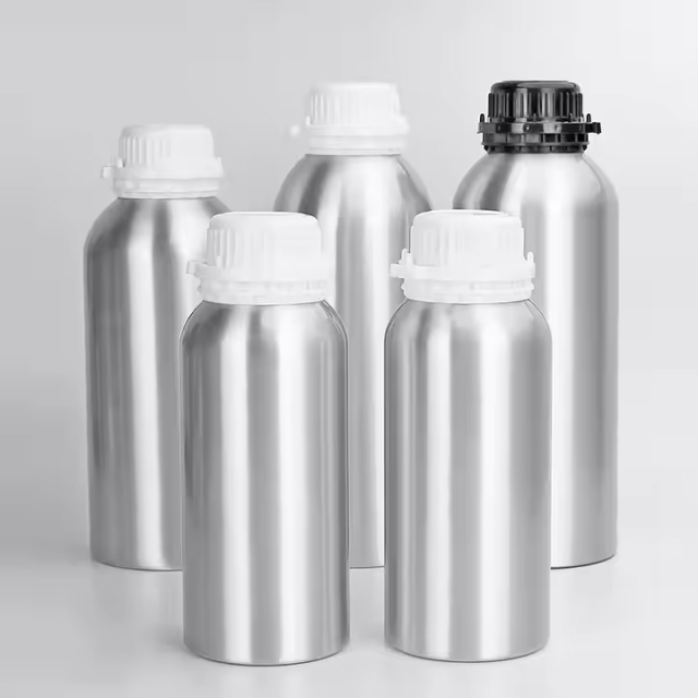 Empty metal bottle essence oil aluminum bottle with anti-theft cover