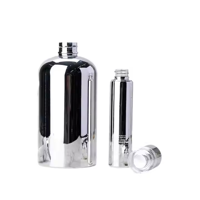 PET UV Bottle With Lotion Pump Aluminum Metal Sprayer