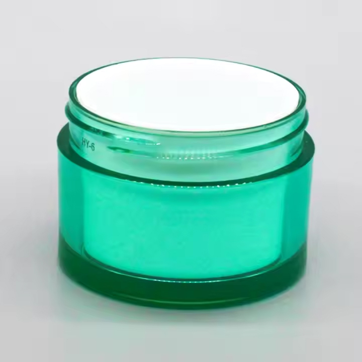 empty plastic jar cosmetic packaging green cream jar