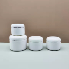 cosmetic glossy white double layer face cream PP plastic jar