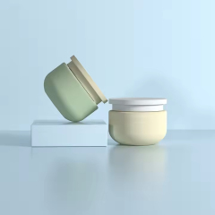 cosmetic jar HDPE green empty plastic jars with lids