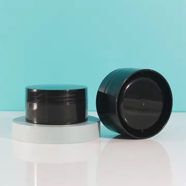 Body Cream Scrub Black PP Plastic Cosmetic Jar With Lid