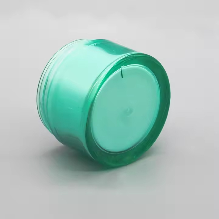 empty plastic jar cosmetic packaging green cream jar