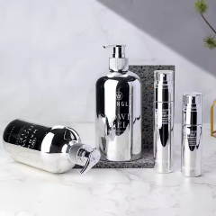 PET UV Bottle With Lotion Pump Aluminum Metal Sprayer