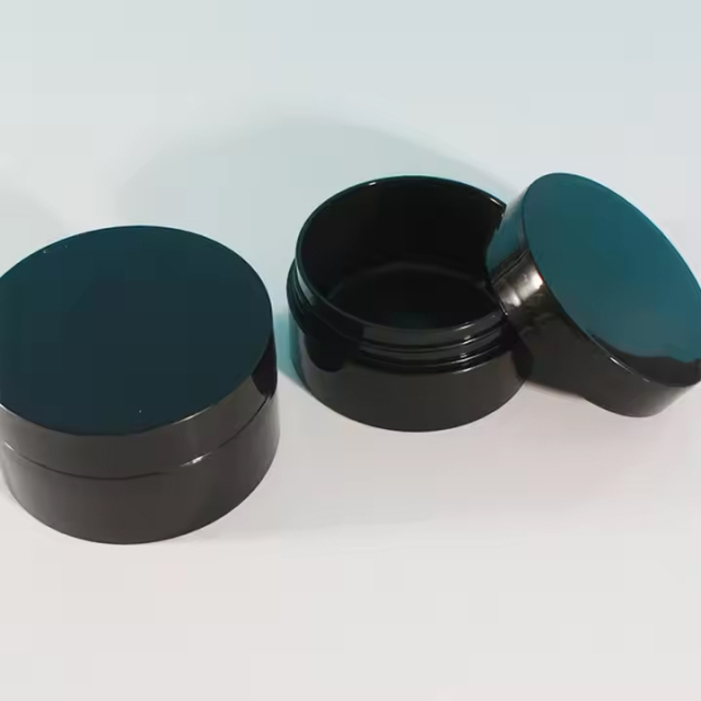 Body Cream Scrub Black PP Plastic Cosmetic Jar With Lid