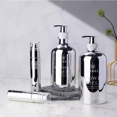 PET UV Bottle With Lotion Pump Aluminum Metal Sprayer