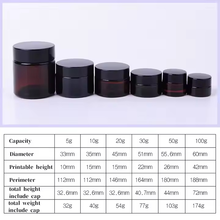 30g 50g 100g 150g face cream Glass Jars With Lid