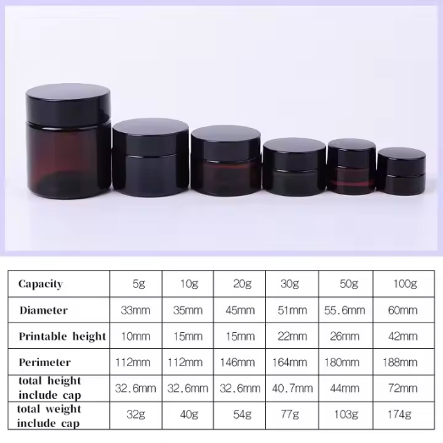 30g 50g 100g 150g face cream Glass Jars With Lid