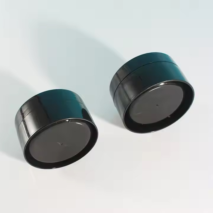 Body Cream Scrub Black PP Plastic Cosmetic Jar With Lid