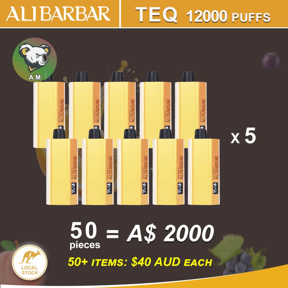 FAST AUS SHIPPING | ALIBARBAR TEQ 12000 Puffs Disposable Vape - Wholesale Lot (50+ Units) | Sydney Warehouse