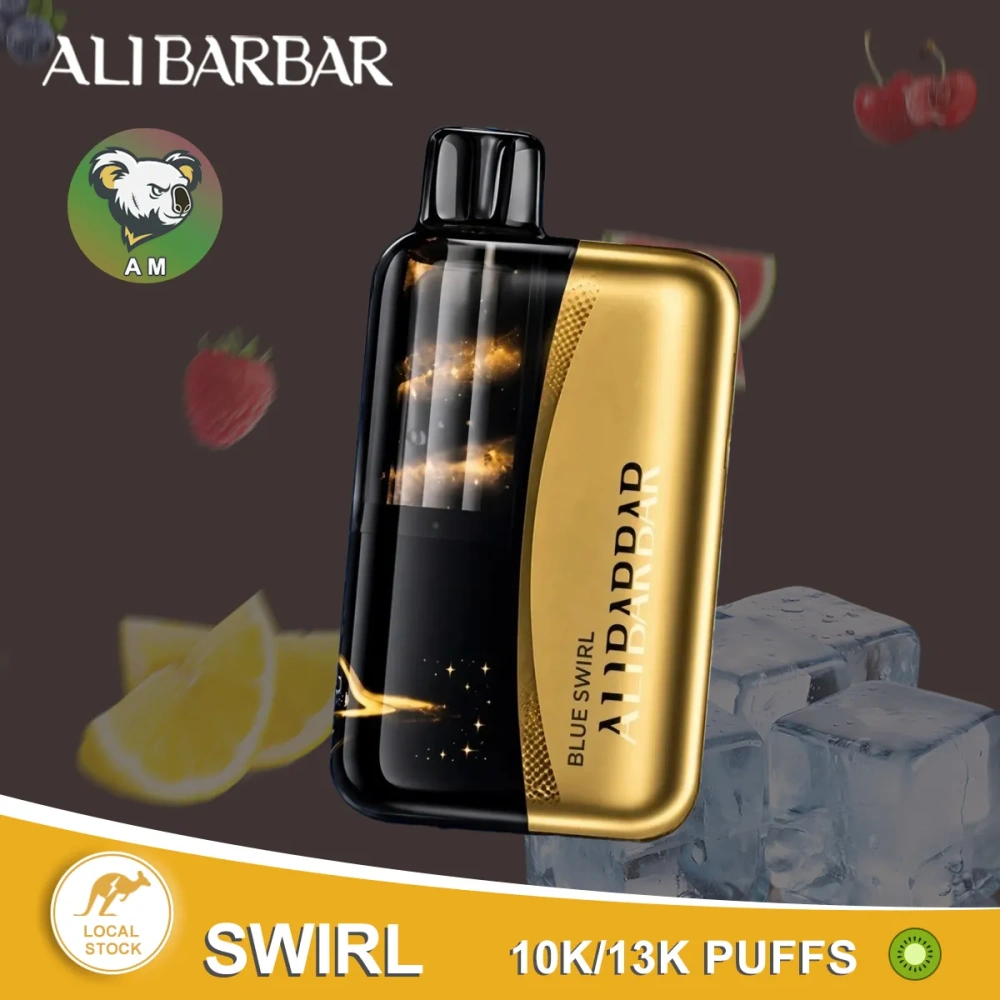 FAST AUS SHIPPING | ALIBARBAR SWIRL 13000 PUFFS Disposable Vape – True Dual Coil & Visible E-liquid Tank | Local Warehouse