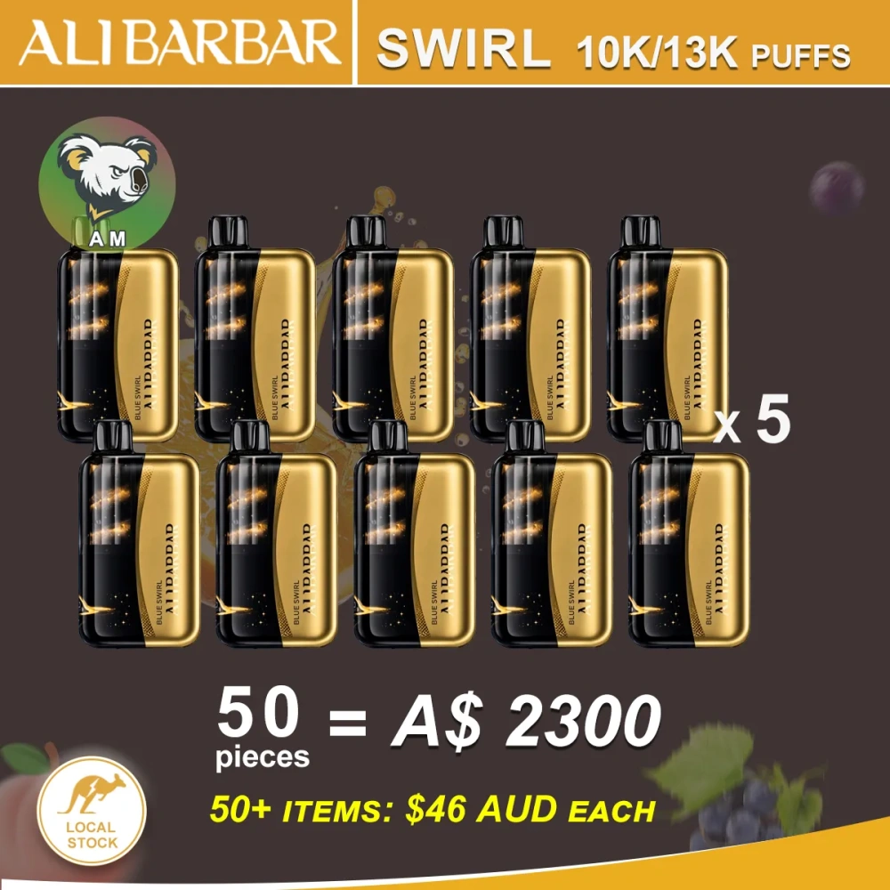 FAST AUS SHIPPING | ALIBARBAR SWIRL 13000 PUFFS Disposable Vape - Wholesale Lot (50+ Units) | Local Warehouse