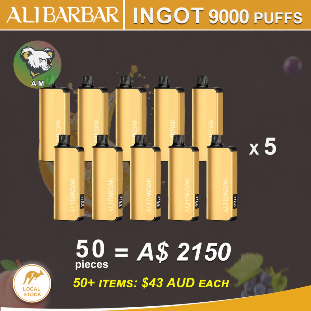 FAST AUS SHIPPING | ALIBARBAR INGOT 9000 Disposable Vape - Wholesale Lot (50+ Units) | Sydney Warehouse