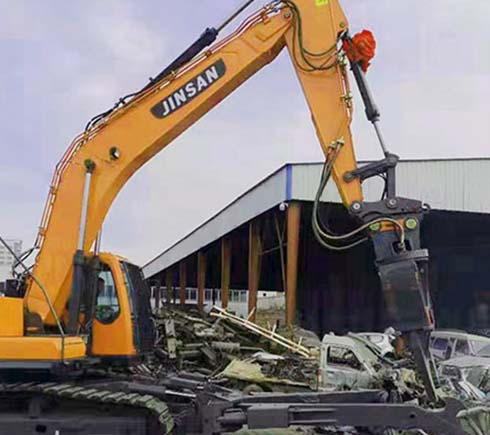 Jiexing hydraulic car dismantling shears, scrapped vehicle automatic flattening machine