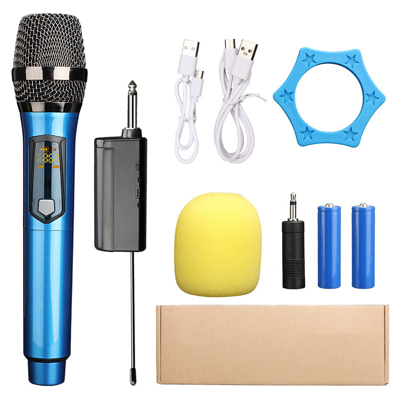 Handheld wireless microphone universal karaoke home audio outdoor square dance microphone drag two universal live sound card