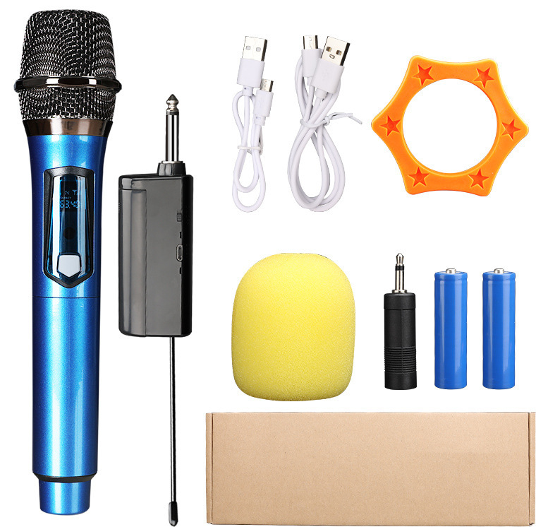 Handheld wireless microphone universal karaoke home audio outdoor square dance microphone drag two universal live sound card