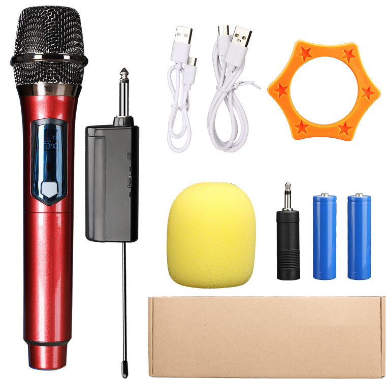 Handheld wireless microphone universal karaoke home audio outdoor square dance microphone drag two universal live sound card