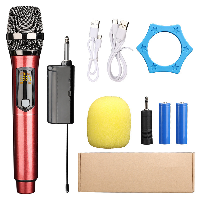 Handheld wireless microphone universal karaoke home audio outdoor square dance microphone drag two universal live sound card