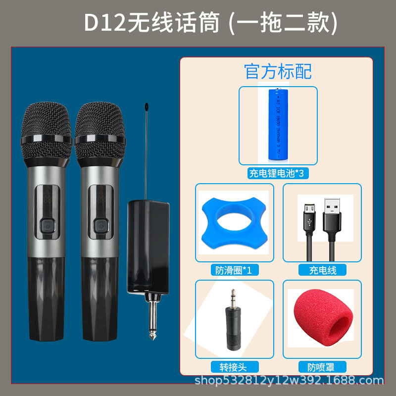 D11 handheld wireless microphone U section drag two outdoor live broadcast equipment home karaoke audio stage universal microphone