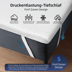MENDALE Gel Matratzen Topper H2&H3 6cm Hoch Kaltschaum Matratzentopper aus Bequemem Gelschaum, Abnehmbarem Bezug, ÖEko-TEX®, Certipur-US, Reach Zertifiziert