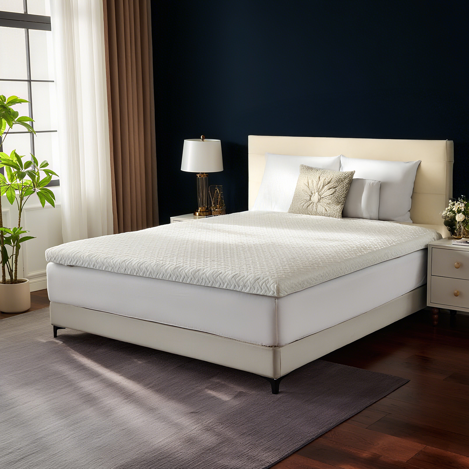 Mendale Topper 8cm Höhe H2&H3 Zwei Härtegrade Matratzen Topper - 7 Zone Kaltschaum & Gelschaum, Gel Matratzentopper für Boxspring Bett, Öeko-Tex, Certipur-US Zertifiziert Mattress Topper