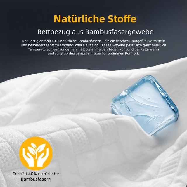 Mendale Topper 8cm Höhe H2&H3 Zwei Härtegrade Matratzen Topper - 7 Zone Kaltschaum & Gelschaum, Gel Matratzentopper für Boxspring Bett, Öeko-Tex, Certipur-US Zertifiziert Mattress Topper