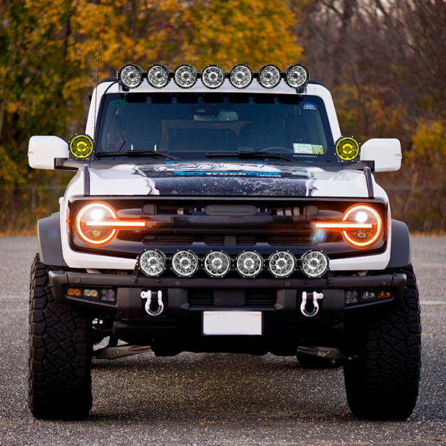 JOPOWER 12v 22/32/42/52" LED Round Laser Linkable Light Bar