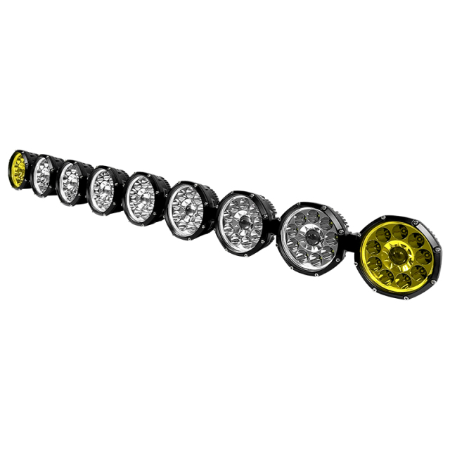 JOPOWER 12v 22/32/42/52" LED Round Laser Linkable Light Bar