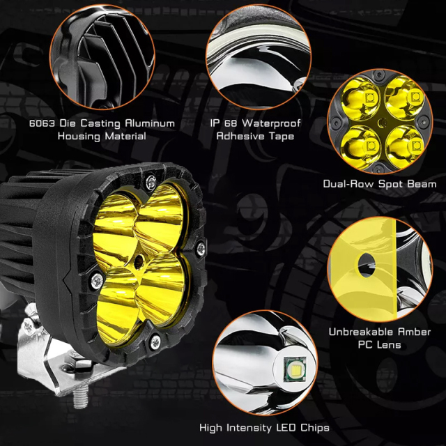 JOPOWER 3.5" LED Cube Pods Work Lights for Jeep