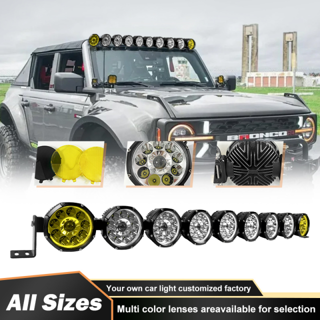 JOPOWER 12v 22/32/42/52" LED Round Laser Linkable Light Bar