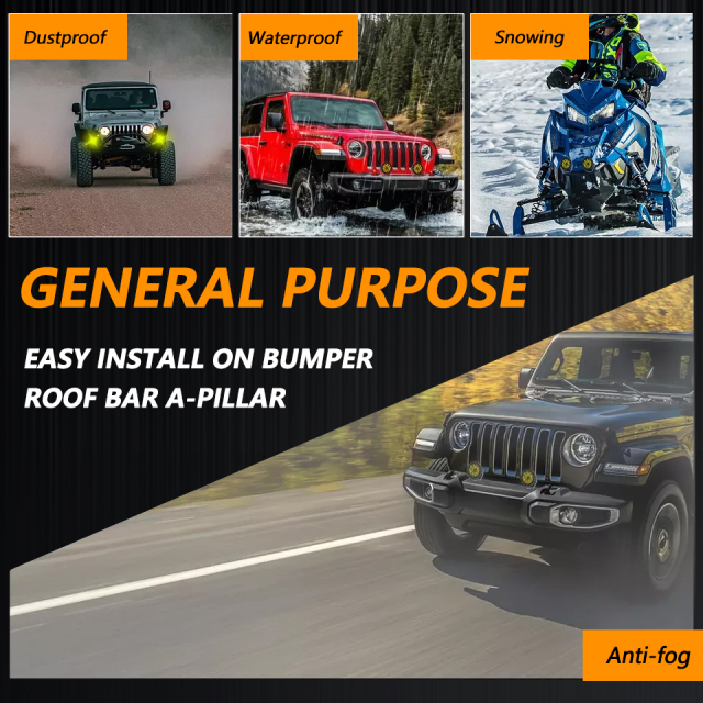 JOPOWER 12v Off-road Vehicle Driving Lights Laser for Jeep A pillar