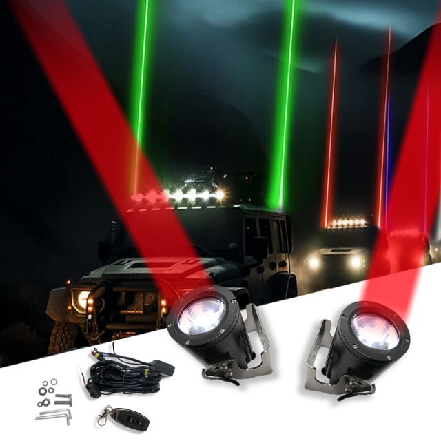 JOPOWER 4 Color RGBW Offroad Whipless Laser Whip Lights for UTV ATV