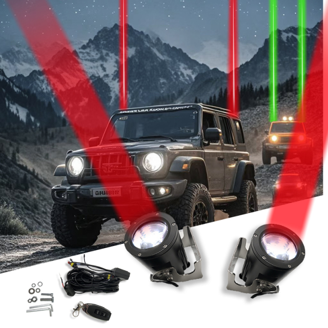 JOPOWER 4 Color RGBW Offroad Whipless Laser Whip Lights for UTV ATV