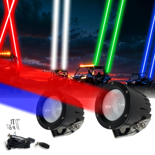 JOPOWER 4 Color RGBW Offroad Whipless Laser Whip Lights for UTV ATV