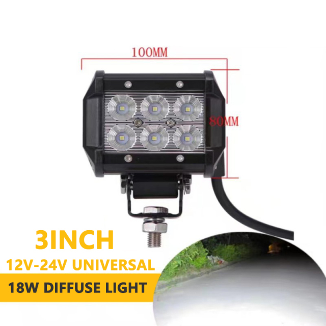 JOPOWER 3 Inch 18W LED Headlight Bulb 7000K LED Fog Light Off-Road 4WD