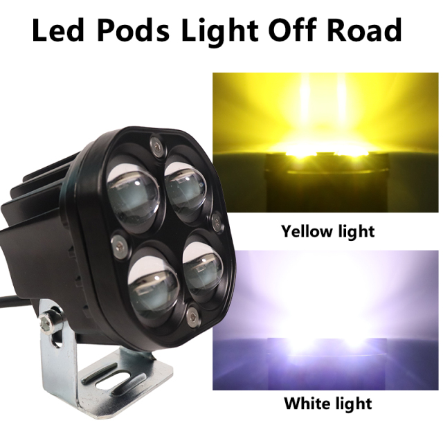 JOPOWER 3 inch 40W LED Pod Lights Yellow White Double Color Fog Light