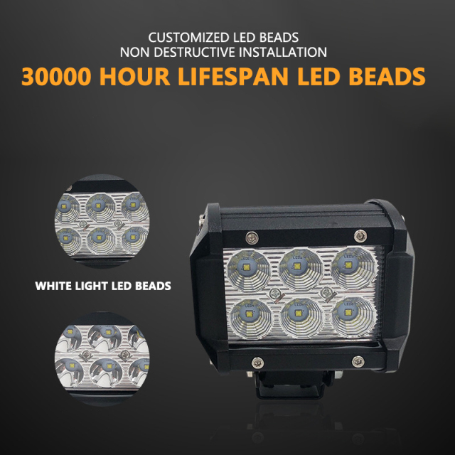 JOPOWER 3 Inch 18W LED Headlight Bulb 7000K LED Fog Light Off-Road 4WD