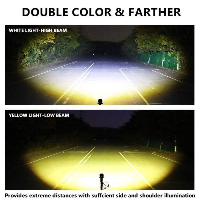 JOPOWER 3 inch 40W LED Pod Lights Yellow White Double Color Fog Light