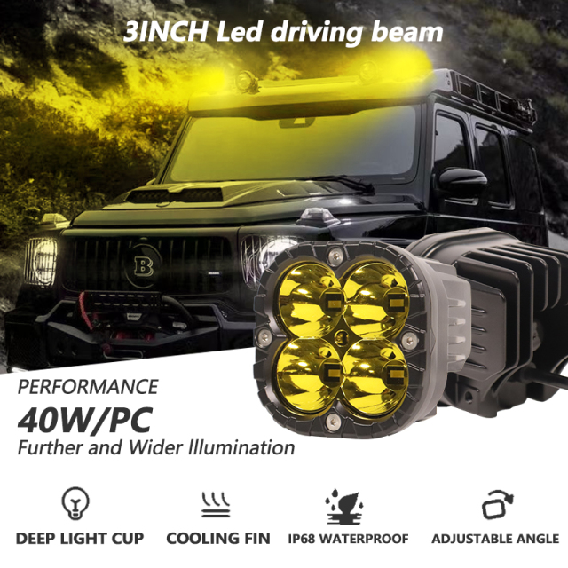 JOPOWER 3.5" LED Cube Pods Work Lights for Jeep