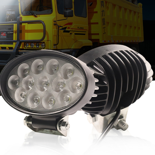 JOPOWER Oval 12v 4In 39W Led Flood Offroad Work Lights for Tractor