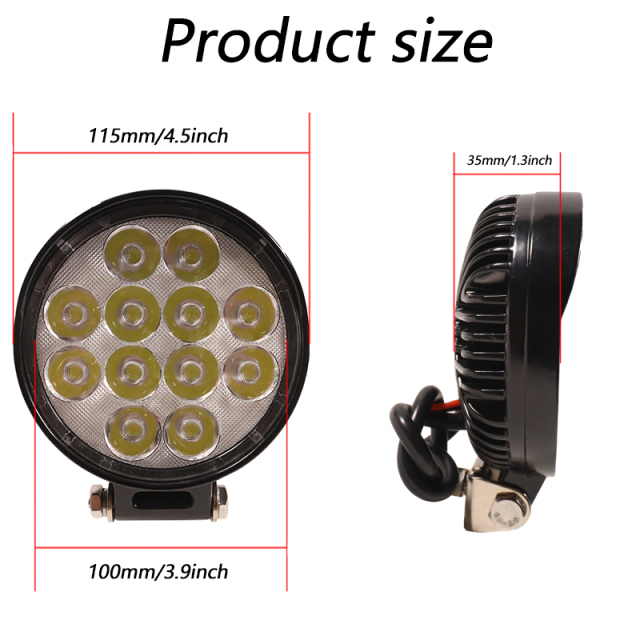 JOPOWER 36w 4.5 Inch Tractor LED Work Light Flood Beam