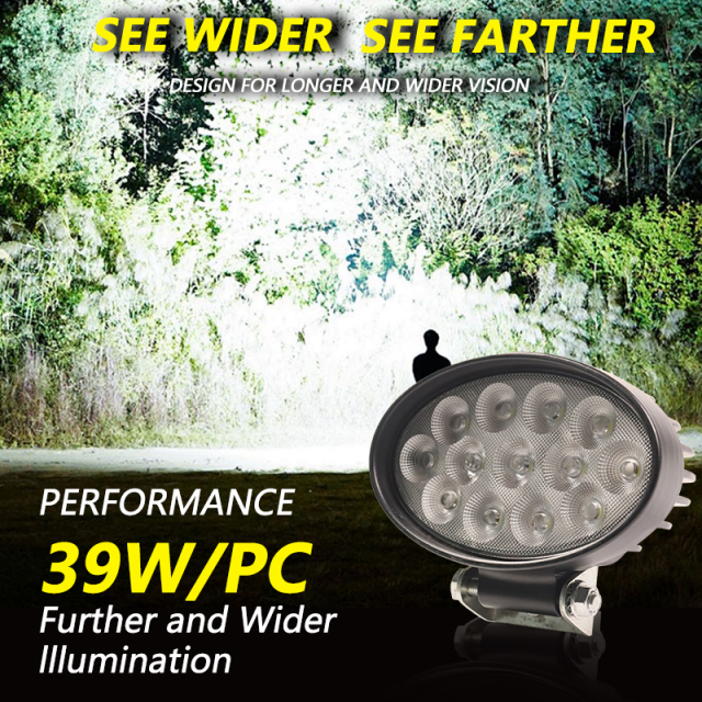JOPOWER Oval 12v 4In 39W Led Flood Offroad Work Lights for Tractor