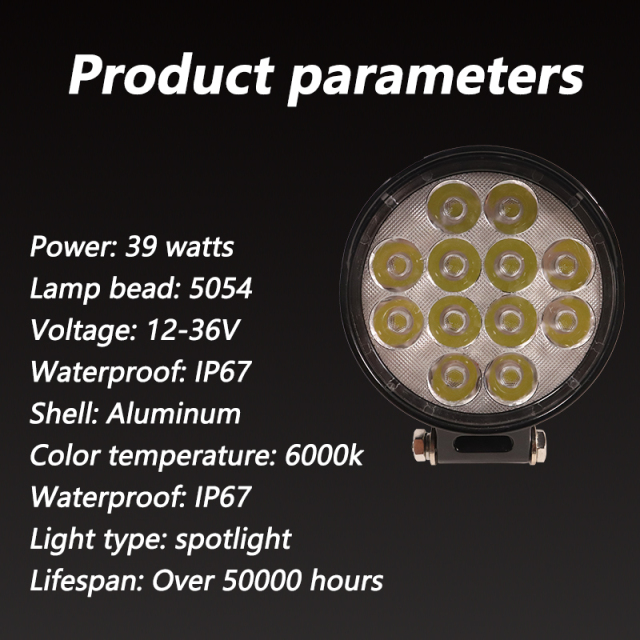 JOPOWER 36w 4.5 Inch Tractor LED Work Light Flood Beam