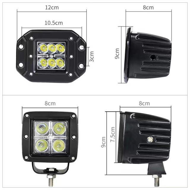 JOPOWER Square CREE LED Work Light Spot Lamp Driving Light