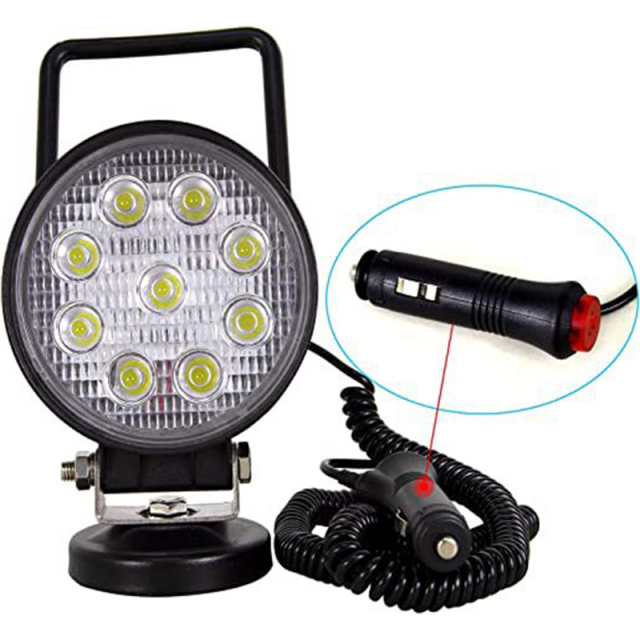 JOPOWER 4 inch 27W LED Work Light Bar with Magnetic Base for Trailer Tractor