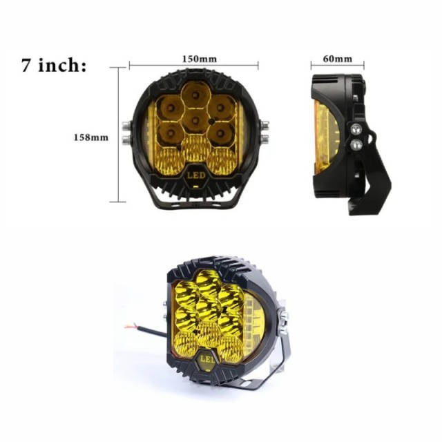 JOPOWER 7 Inch 90W LED Work Light Pods Spot Flood Combo Beam Fog Lamp