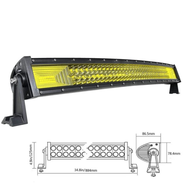 JOPOWER 4X4 off Road Spot Flood Dual Color White Amber LED Light Bar