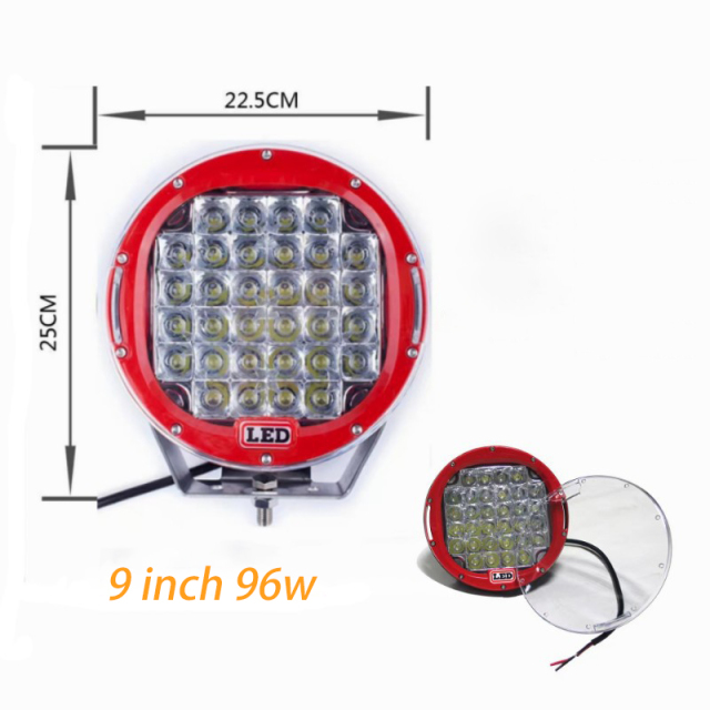 JOPOWER 9 Inch Car 96W Spot Headlights for boats ATV