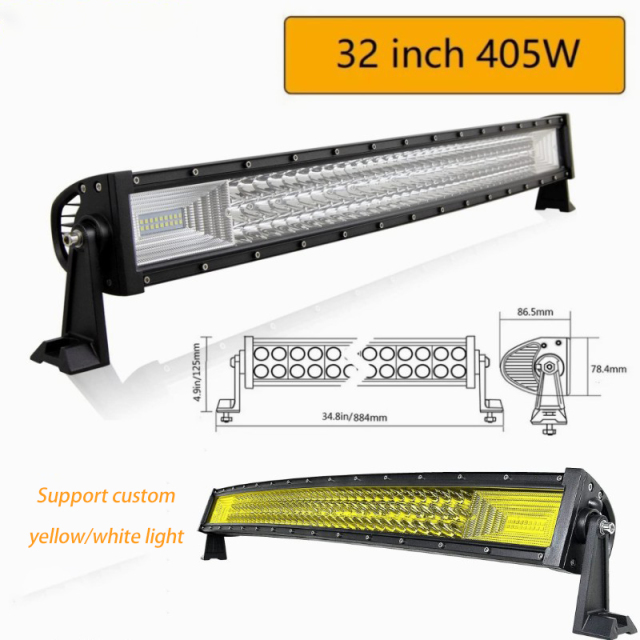 JOPOWER 4X4 off Road Spot Flood Dual Color White Amber LED Light Bar