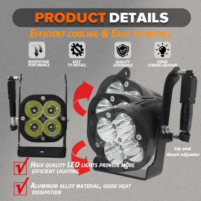 Custom 3.5 Inch Super Bright 80W up and Down Rotating Auxiliary LED Driving Fog Light Universal Fitment for SUV Offroad ATV UTV